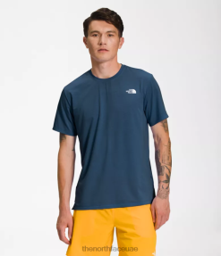 أزرق مظلل رجال The North Face يهيمون على وجوههم قصيرة الأكمام J688D1262