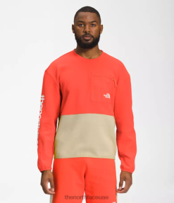 الحصى / البرتقالي الرجعية رجال The North Face طاقم tnf الفني J688D603