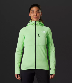 الزنجار الأخضر نحيف The North Face سترة بغطاء رأس بسحاب كامل من سلسلة Summit Futurefleece J688D739