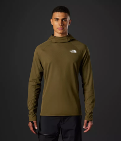 الزيتون العسكري رجال The North Face سترة بغطاء للرأس من سلسلة Summit Futurefleece LT J688D348