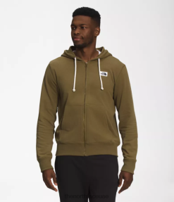 الزيتون العسكري رجال The North Face هودي برقعة التراث بسحاب كامل J688D705