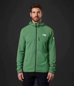 العشب الأخضر العميق رجال The North Face سترة بغطاء رأس بسحاب كامل من سلسلة Summit Futurefleece J688D407