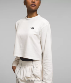 الغردينيا البيضاء نحيف The North Face تي شيرت برقعة تراثية بأكمام طويلة J688D851