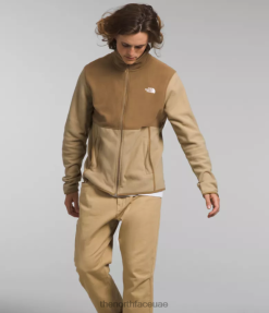 حجر كاكي/بني عملي رجال The North Face جبال الألب بولارتيك 100 سترة J688D13