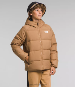 زبدة اللوز أطفال The North Face سترة بغطاء رأس ذات وجهين من الشمال إلى الأسفل J688D819