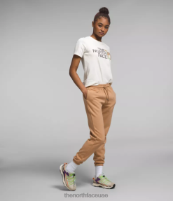 زبدة اللوز / تنف أبيض نحيف The North Face بنطال رياضي من الصوف بنصف قبة J688D977