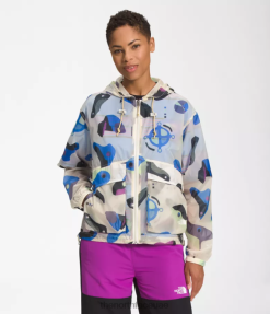 طباعة إنفوغرافيك غاردينيا بيضاء نحيف The North Face M66 هوديي الرياح شفافة J688D1230