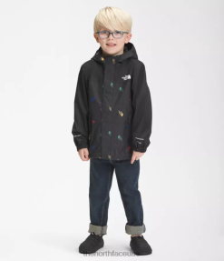 طباعة شبكة بشعار TNF باللون الأسود أطفال The North Face سترة المطر انتورا J688D90
