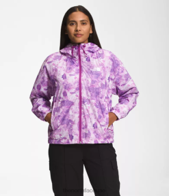 طباعة صبغية على شكل زهرة الصبار الأرجواني نحيف The North Face سترة هيدرينالين بطول 2000-25 بوصة J688D673