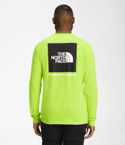 LED أصفر/أسود TNF رجال The North Face تي شيرت طويل الأكمام NSE J688D1213