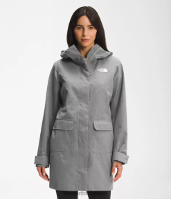 TNF هيذر رمادي متوسط نحيف The North Face مدينة نسيم المطر سترة II J688D153